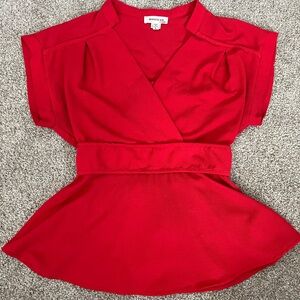 Monteau Vibrant Red Blouse